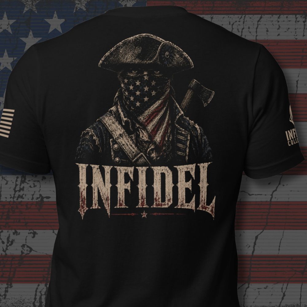 Heavyweight American Infidel Patriot Raider Back Print Tee
