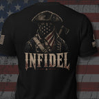 Heavyweight American Infidel Patriot Raider Back Print Tee