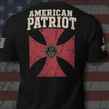 American Patriot 2 Timothy 1:7 Cross Back Print Tee, black tee, back view