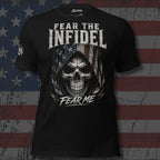 Fear Me Infidel Reaper graphic black tee from Infidel Collective
