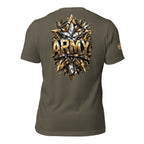 Army Bold Star back print green tee from Infidel Collective