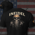 Infidel Biker Skull back print black tee from Infidel Collective
