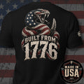 USA Made Built from 1776 Flag Rattlesnake Back Print Tee