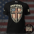 USA Made Cross My Infidel Heart Flag Shield Tee
