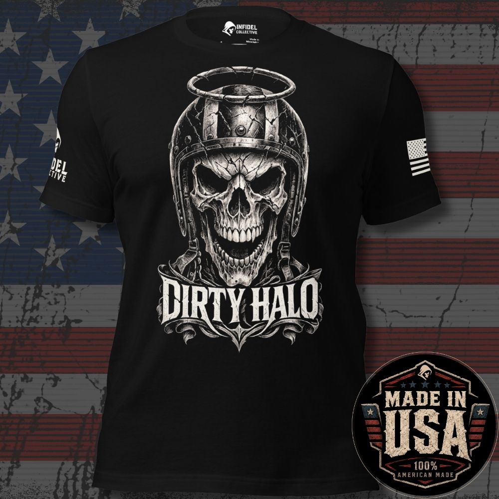 USA Made Dirty Halo Biker Skull Tee