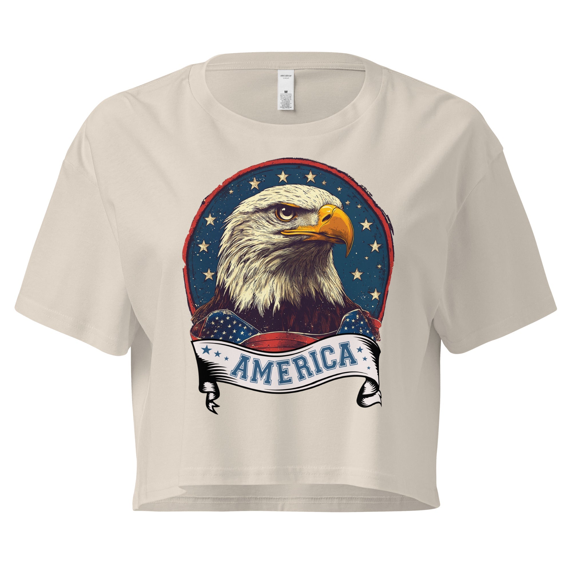 Crop Top Patriotic Crop Top – Vintage America Eagle Fourth of July Shirt Infidel Collective