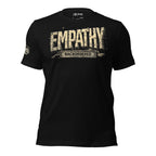 Black t-shirt with 'EMPATHY BACKORDERED' text on a white background