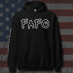 FAFO graffiti front print black hoodie from Infidel Collective