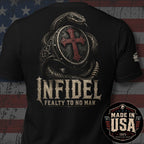 USA Made Infidel Fealty to No Man Serpent Ring Back Print Tee