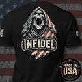 USA Made Infidel American Flag Reaper Back Print Tee