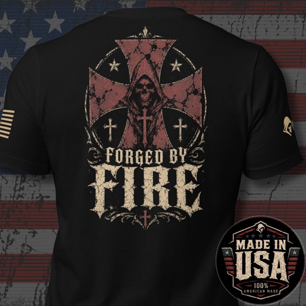 USA Made Forged by Fire Creed Back Print Tee