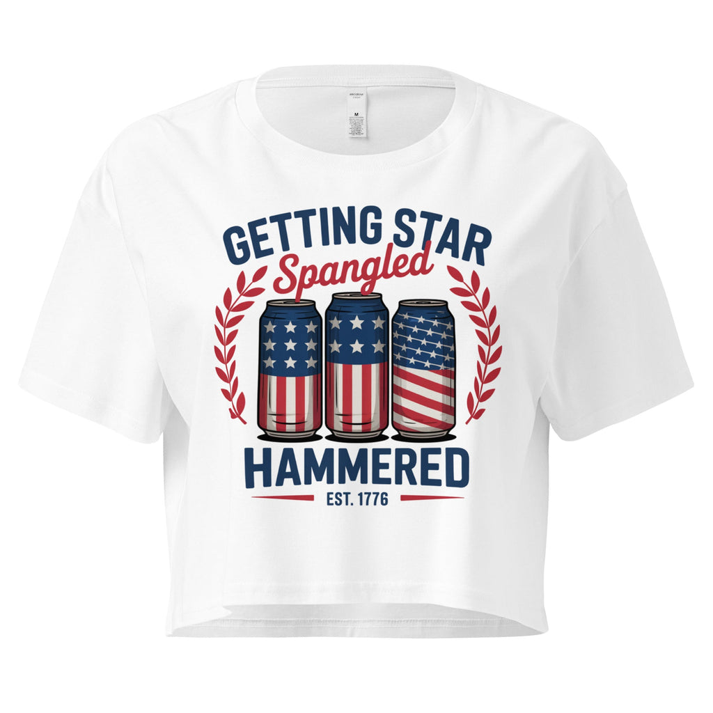 Crop Top Patriotic Crop Top – Star Spangled Hammered 1776 Fourth of July Shirt Infidel Collective