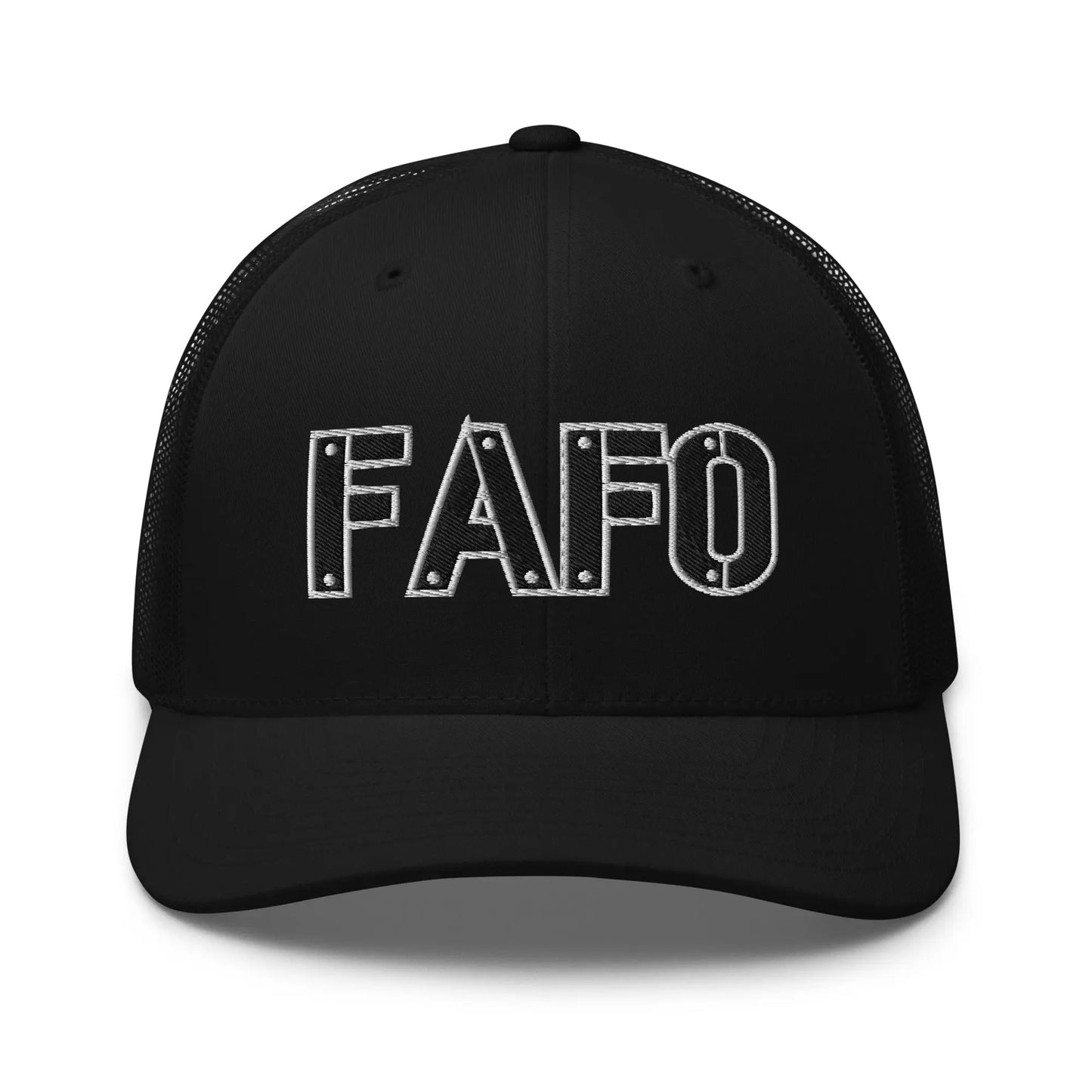 Hats Black Snapback Custom Trucker Hats FAFO Stencil NSFW Caps for Men & Women Infidel Collective