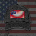 Black dad hat with embroidered R.E.D. Vintage, back view