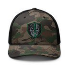 Hats Camo-Black Snapback Custom Trucker Hats Back the Green Line Skull Camo Patriotic Cap Infidel Collective