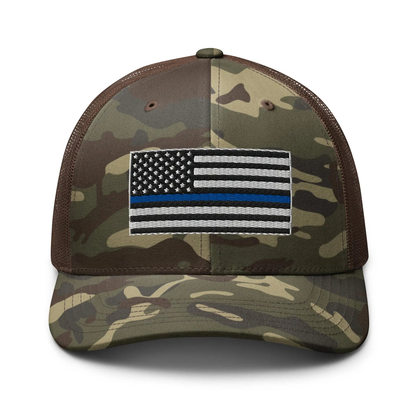 Hats Camo-Brown Snapback Custom Trucker Hats Thin Blue Line Camo Patriotic Cap for Men & Women Infidel Collective