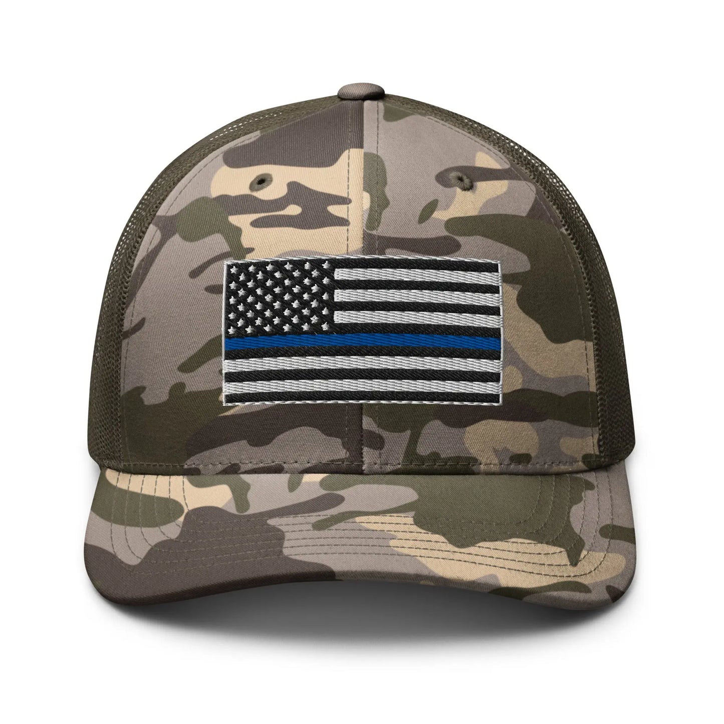 Hats Camo-Olive Snapback Custom Trucker Hats Thin Blue Line Camo Patriotic Cap for Men & Women Infidel Collective
