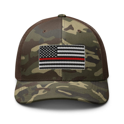 Hats Camo-Brown Snapback Custom Trucker Hats Thin Red Line Camo Flag for Men & Women Infidel Collective
