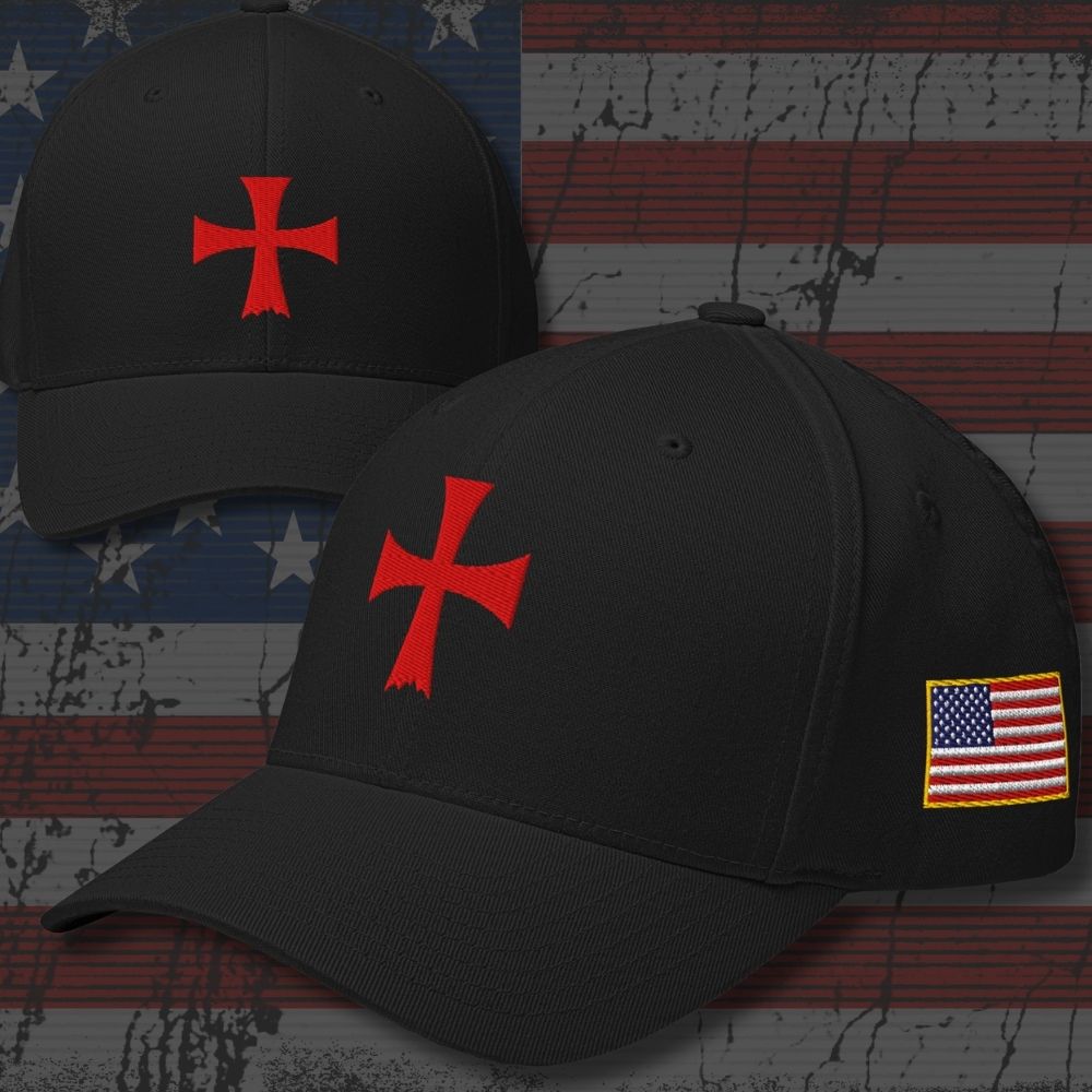 Crimson Iron Cross Flexfit