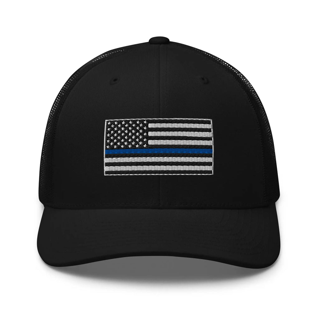 Hats Black Snapback Custom Trucker Hats Thin Blue Line Flag Cool Patriotic Cap Infidel Collective