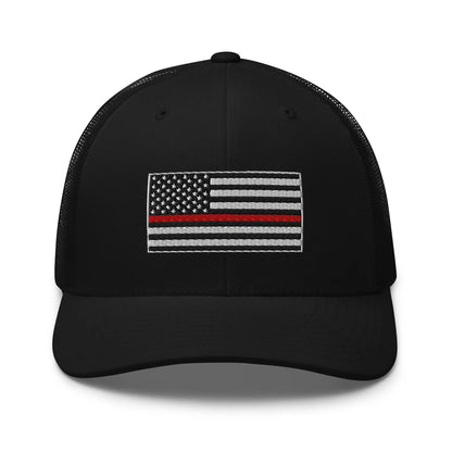 Hats Black Snapback Custom Trucker Hats Thin Red Line Flag for Men & Women Patriotic Cap Infidel Collective