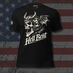 Hell Bent Helm skull graphic black tee from Infidel Collective