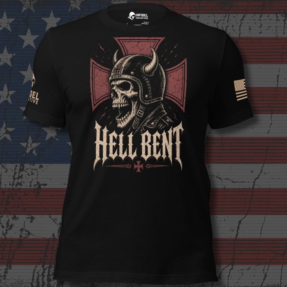 Hell Bent Iron Cross Skull Tee