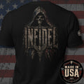 USA Made Infidel Hooded Reaper Eagle Back Print Tee
