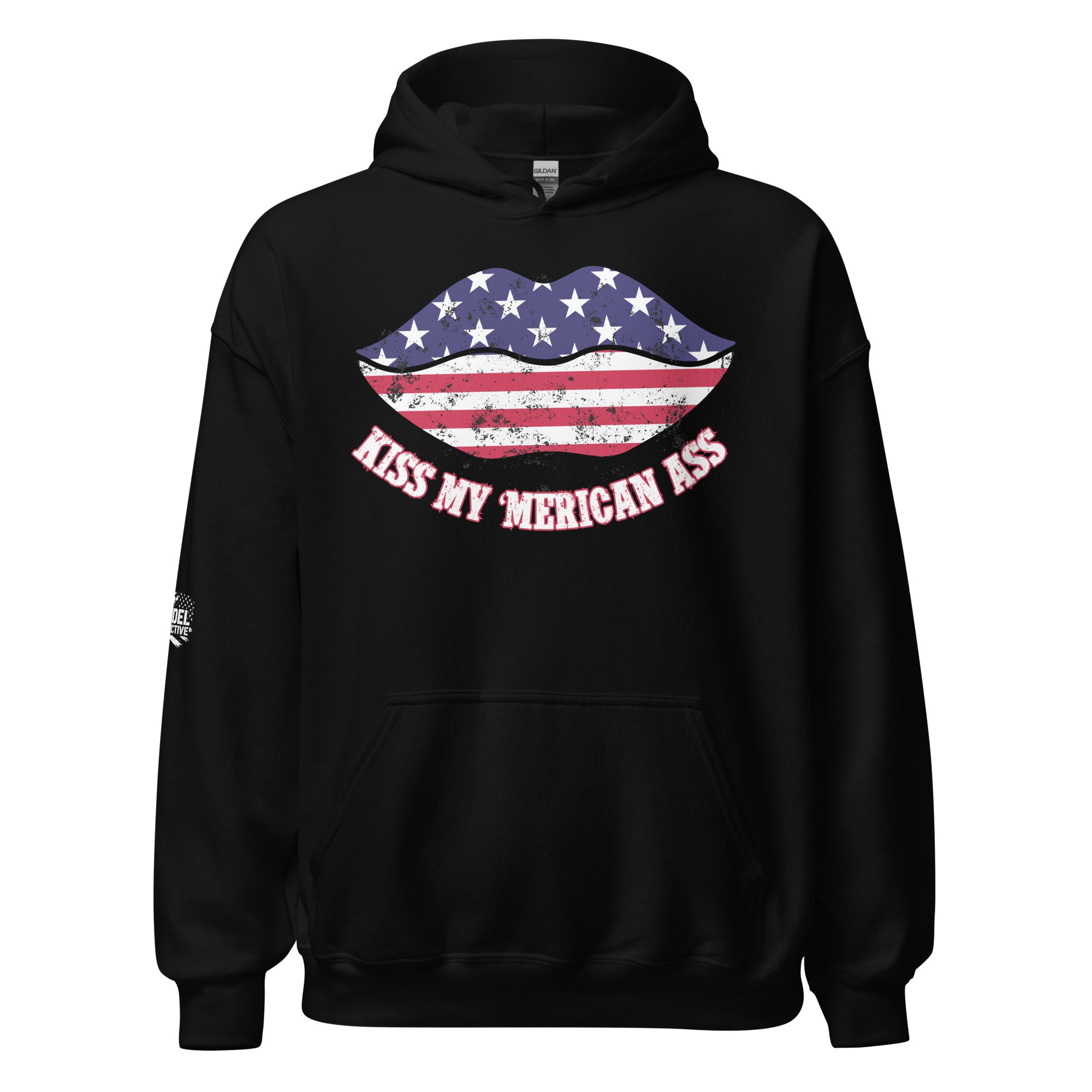 Kiss My ’Merican Ass Black Hoodie  Infidel Collective