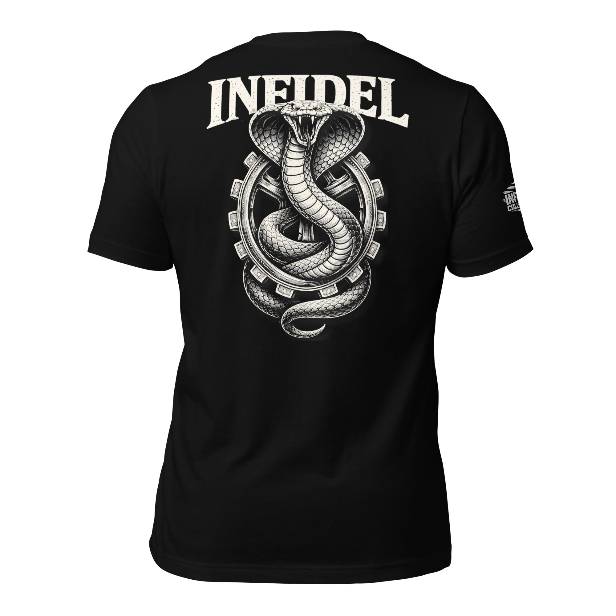 Hypnotic Gaze Infidel Cobra graphic black tee from Infidel Collective