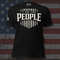 I Am the People steel American flag shield design front print black tee from Infidel Collective