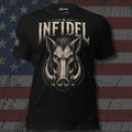 Infidel tusked war boar front print black tee from Infidel Collective