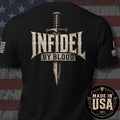 USA Made Infidel by Blood Sword Back Print Tee