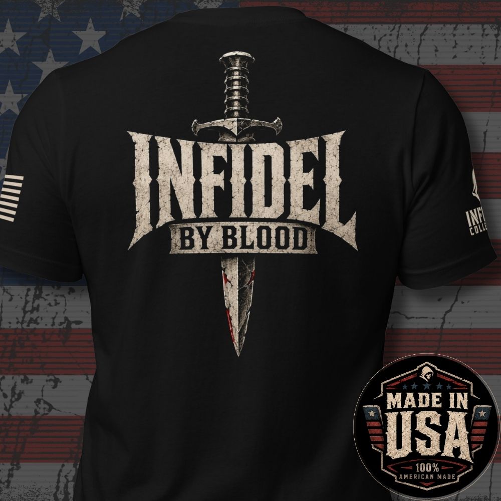 USA Made Infidel by Blood Sword Back Print Tee