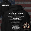 USA Made Infidel Defined Front and Back Print Hoodie