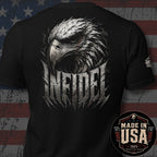 USA Made Infidel Eagle Head Back Print Tee