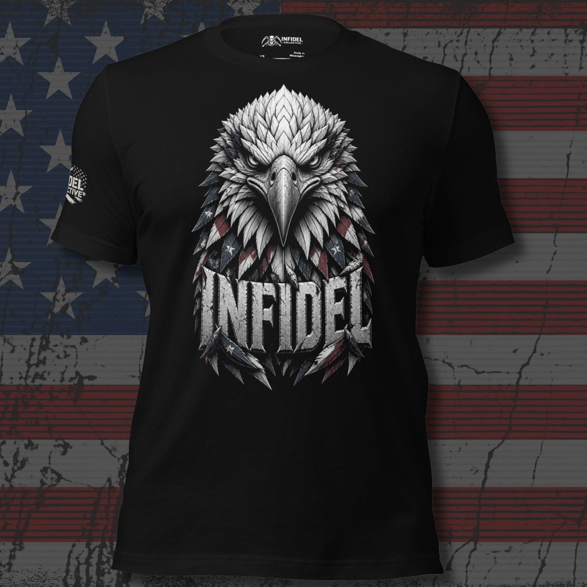 Infidel Eagle Head graphic black tee from Infidel Collective