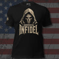 Infidel Unbroken hooded skull front print black tee from Infidel Collective