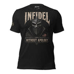 Infidel Without Apology death mask front print black tee from Infidel Collective
