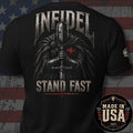 USA Made Knight of Infidel Stand Fast Back Print Tee