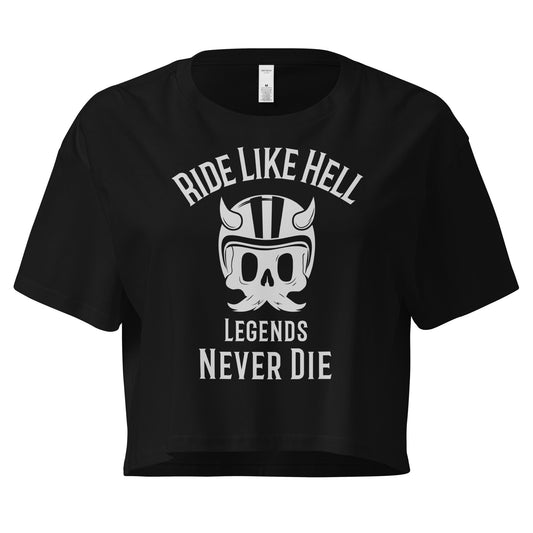 Crop Top Crop Top NSFW – Ride Like Hell Biker Chick Skull Shirt for Women Infidel Collective