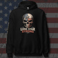 Pullover hoodie featuring the Lone Star Strong graphic, featured product view