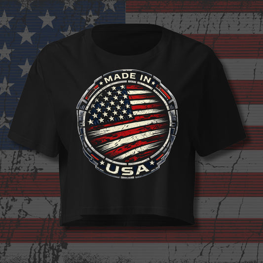 Made in USA Crop Black