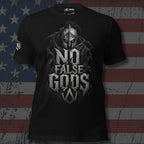 No False Gods Infidel Spartan graphic black tee from Infidel Collective