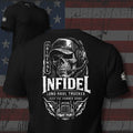 OG Infidel long-haul trucker skull and semi back print black tee from Infidel Collective