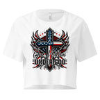Crop Top Patriotic Crop Top – Christian One Nation Under God White Fourth of July Shirt Infidel Collective