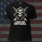 Only Fear Infidel reaper graphic black tee from Infidel Collective