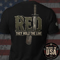 USA Made RED Army Hold the Line Back Print Tee
