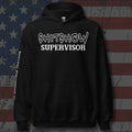 Black hoodie featuring the Shitshow Supervisor graphic, featured product view