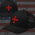 Crimson Iron Cross Trucker Cap